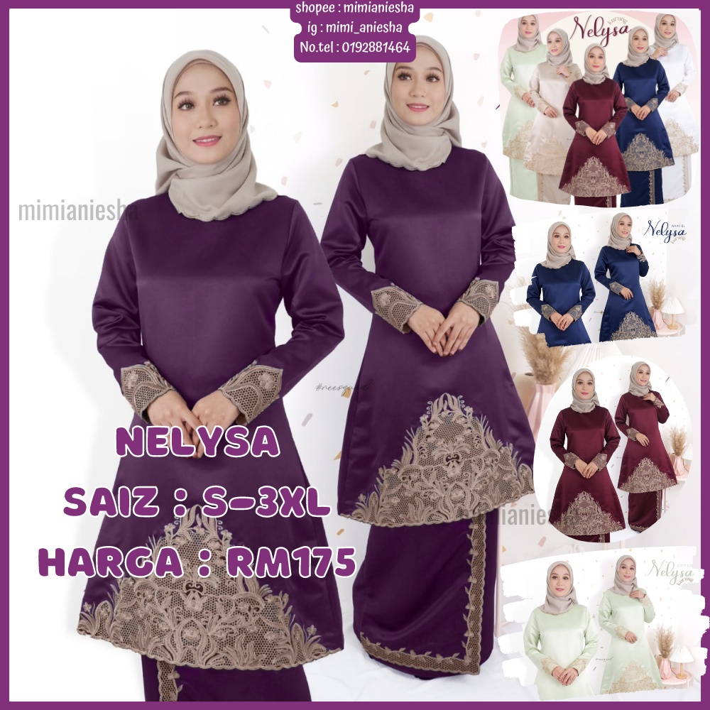 Baju Raya Nelysa Kurung Pahang Kurung Plain Kurung Plus Size Kurung