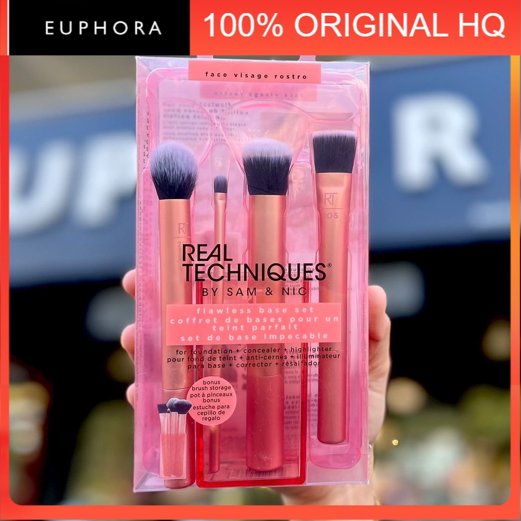 🔥NEW ITEM 🔥💯 BRUSH SET REAL TECHNIQUES FOUNDATION CONTOUR+DETAILER