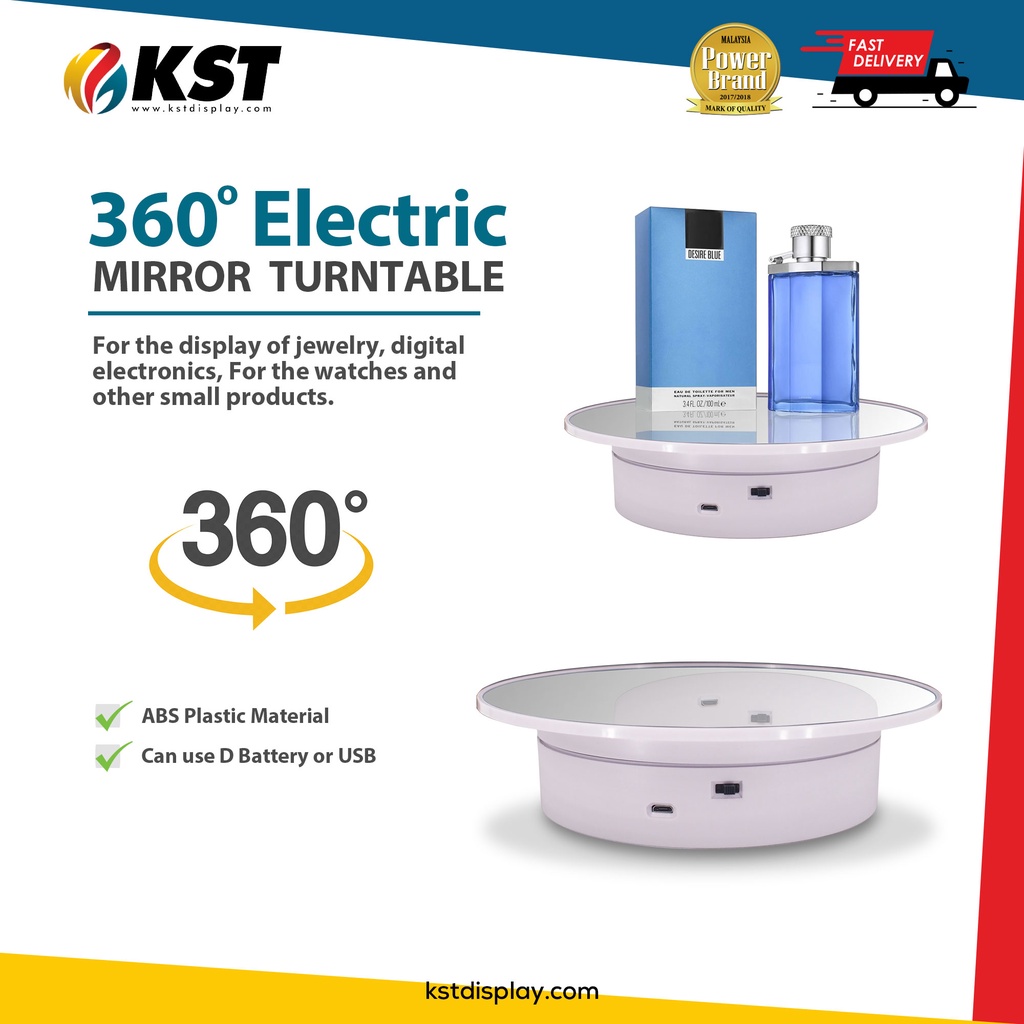 (High Quality) 20cm Rotary Display Stand / Electric Mirror Turntable ...