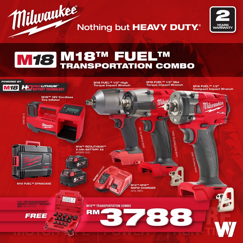 Milwaukee inflator online combo