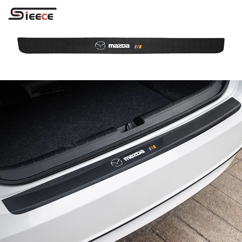 Sieece Car Trunk Sticker Carbon Fiber Auto Rear Bumper Sticker Anti