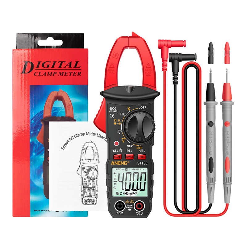 ST180 Multimeter Digital Clamp Meter 4000 Counts Ammeter Voltmeter