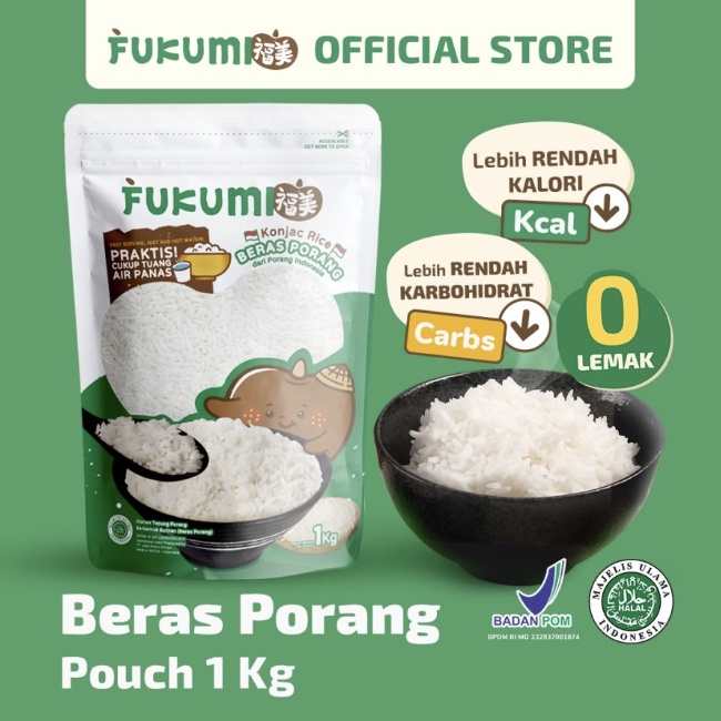 FUKUMI PORANG RICE SHIRATAKI KONJAC RICE POUCH 1 KG | Shopee Malaysia