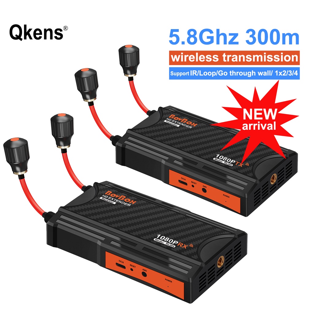 300m Wireless HDMI Extender Video Transmitter and Receiver Dual 5.8Ghz