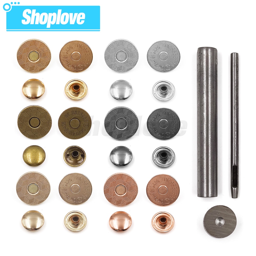 10sets/lot 14mm18mm Magnetic Buttons Snap Materials Buckle Fasten ...