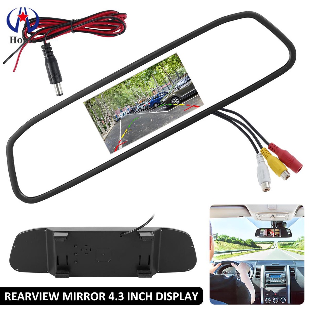 Rear View Mirror Monitor DC 9V30V 4.3inch TFT LCD Wide Angle Backup