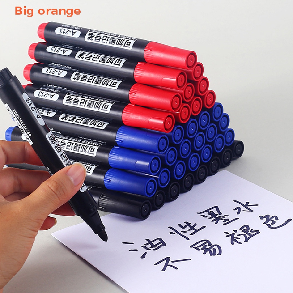 [Big orange] 5pcs/set Waterborne Whiteboard Marker Pen Black/Blue/Red