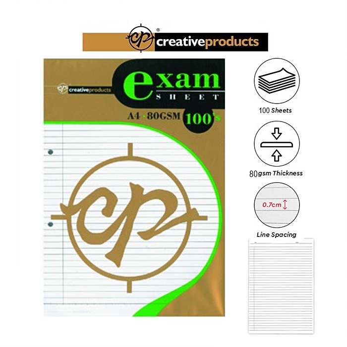 Cp Examination A4 Size 100 Sheet Exam Paper Single Linefoolscap Paper Shopee Malaysia 6311