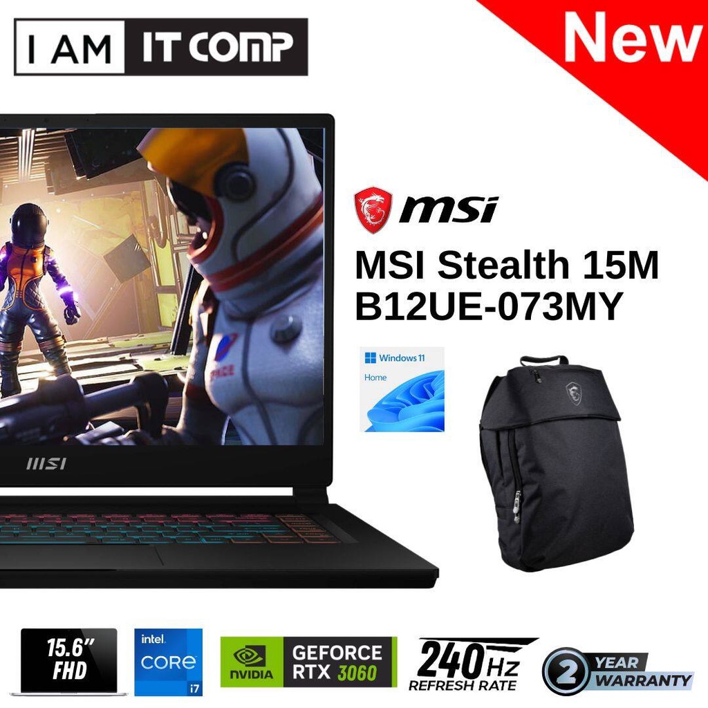 MSI Stealth 15M B12UE-073MY 15.6" FHD 240Hz Gaming Laptop (i7-1280P ...