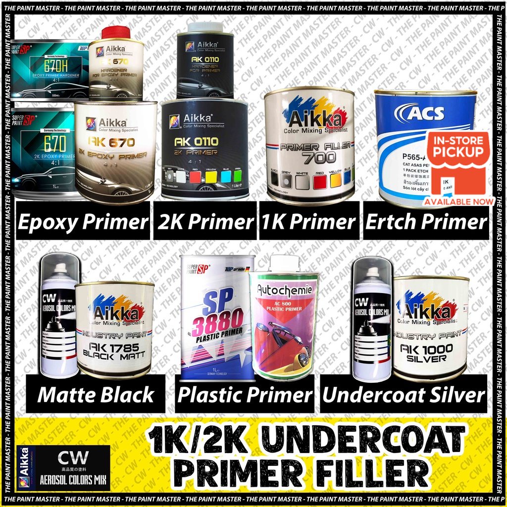[ Undercoat Primer 1K & 2K ] For Car & Motor Aikka Samurai Spray 370ml