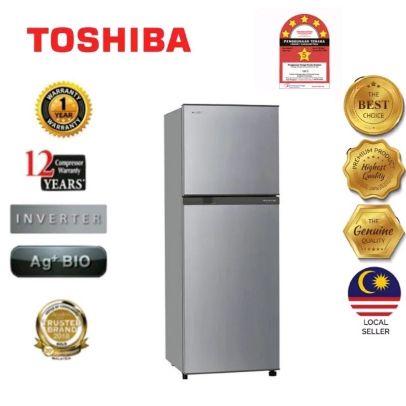 🔥TOSHIBA 2 Door 4 STAR Ag+Bio Deodorizer System GR-B22MP / Sharp SJ-189MS  170L Refrigerator Inverter