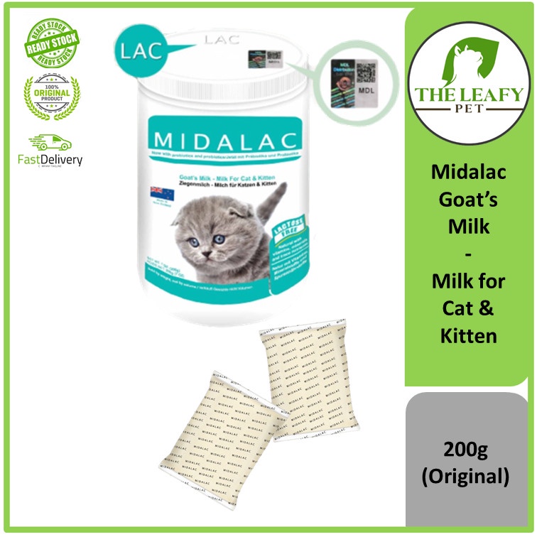 ( Original ) Midalac Goat's Milk Powder Milk For Cat & Kitten 200g Shopee Malaysia