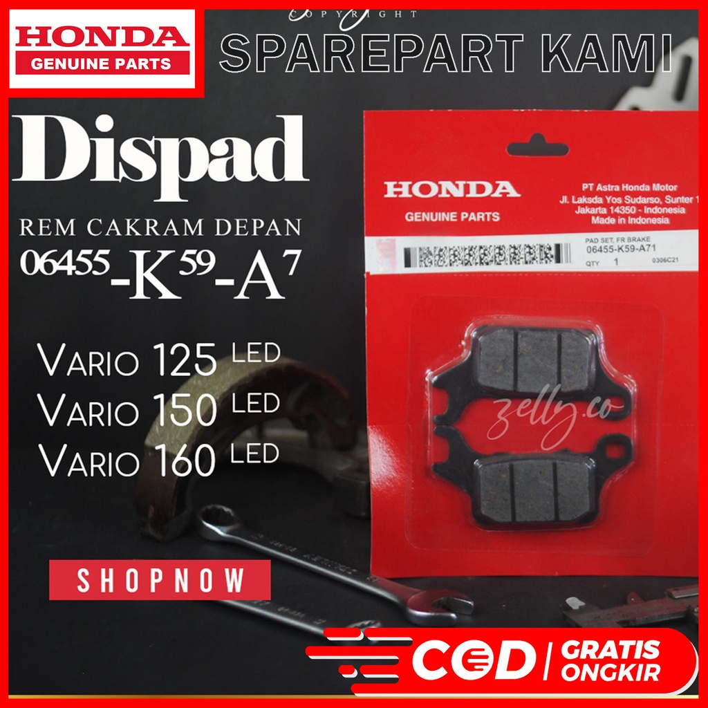 DISPAD DISKPAD FRONT DISC BRAKE PADS VARIO 125 / 150 / 160 CBS ESP LED ...
