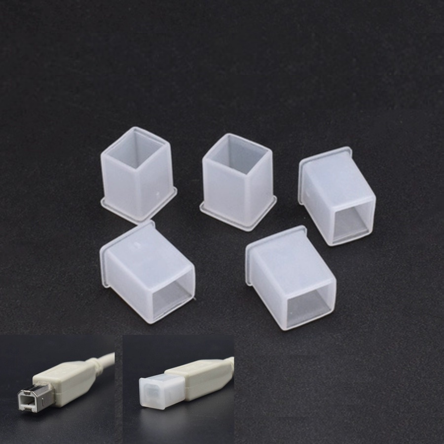 10 Pcs Clear Plastic Anti Dust Cover Cap for USB-B Male Port Printer ...