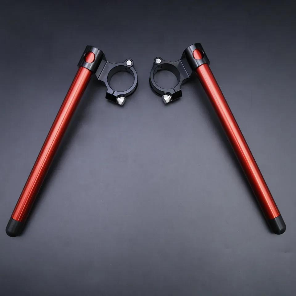 Black Adjustable CNC Clip On Handlebars Fork Tube 280mm Bar Bars 26/30