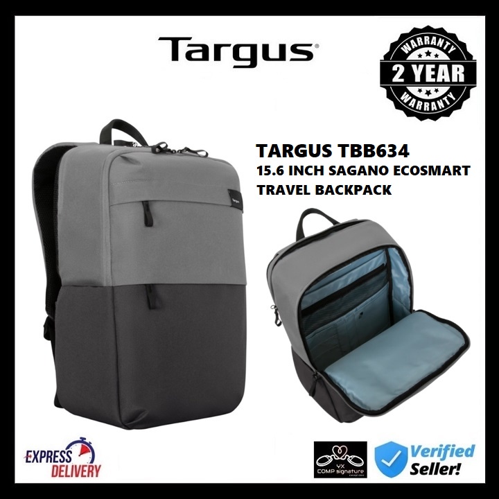 TARGUS TARGUS Shopee SAGANO Malaysia TRAVEL TBB634 - INCH | BACKPACK ECOSMART 15.6 [GREY]