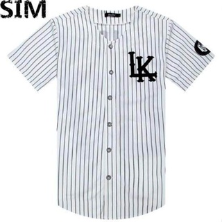 SIM Summer Hip Hop Fashion Baseball T Shirt Korean Style Loose