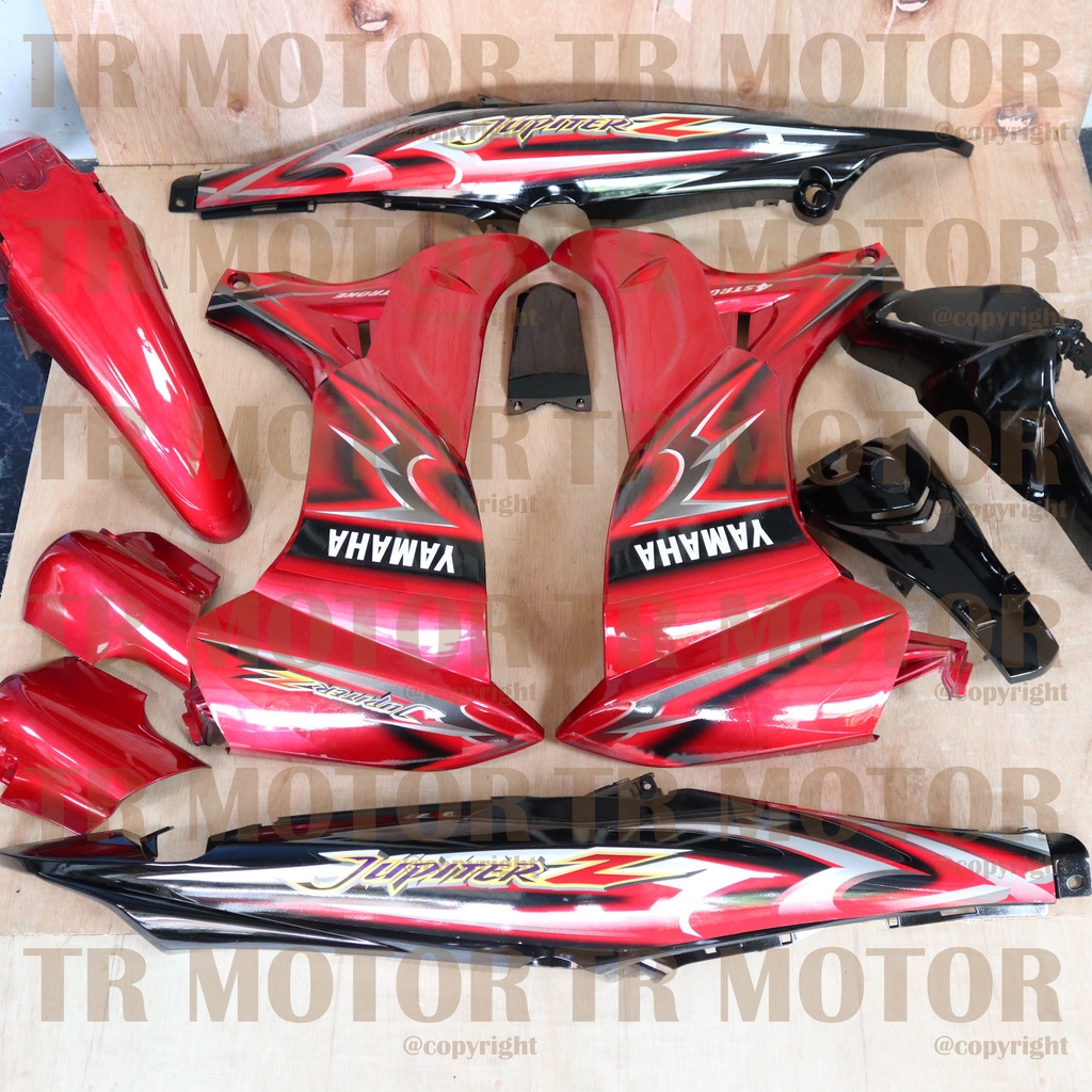 HITAM MERAH Cover Body Jupiter Z New Burhan 2006 Red Black Full Set