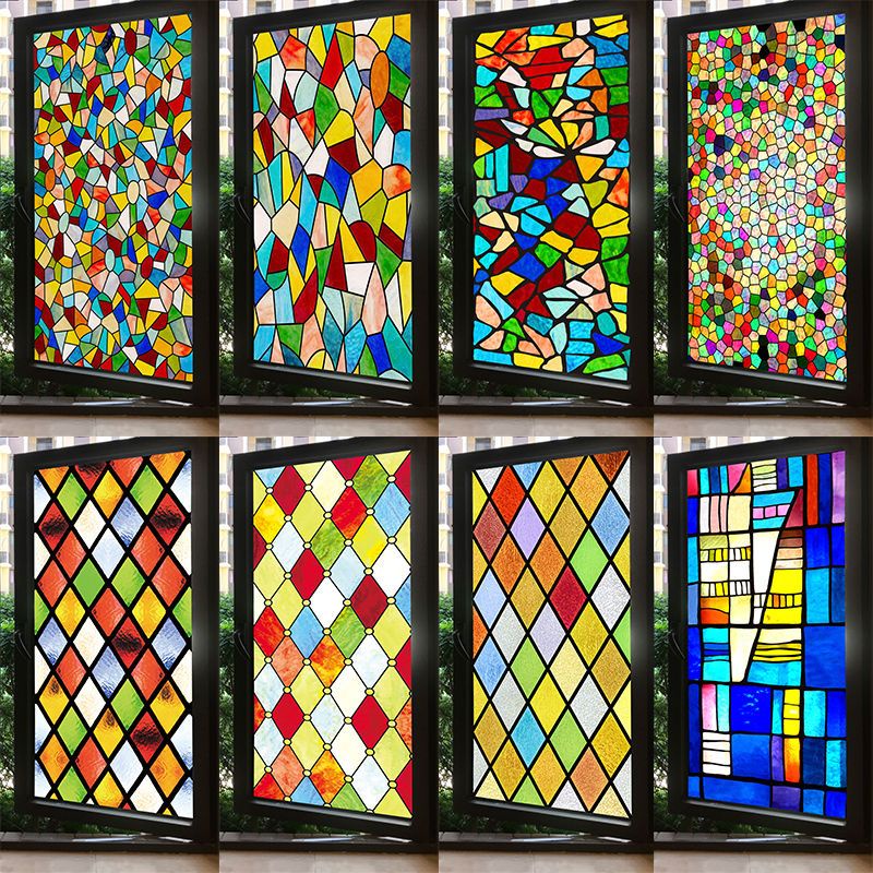 PVC Window Self-Adhesive Waterproof Sticker European-Style Church Glass ...