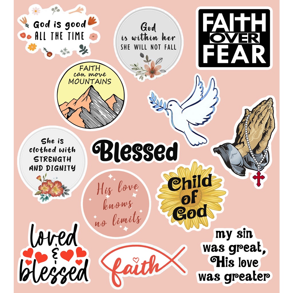 Christian Inspired Stickers Bible Verse Sticker Quotes God Faith ...
