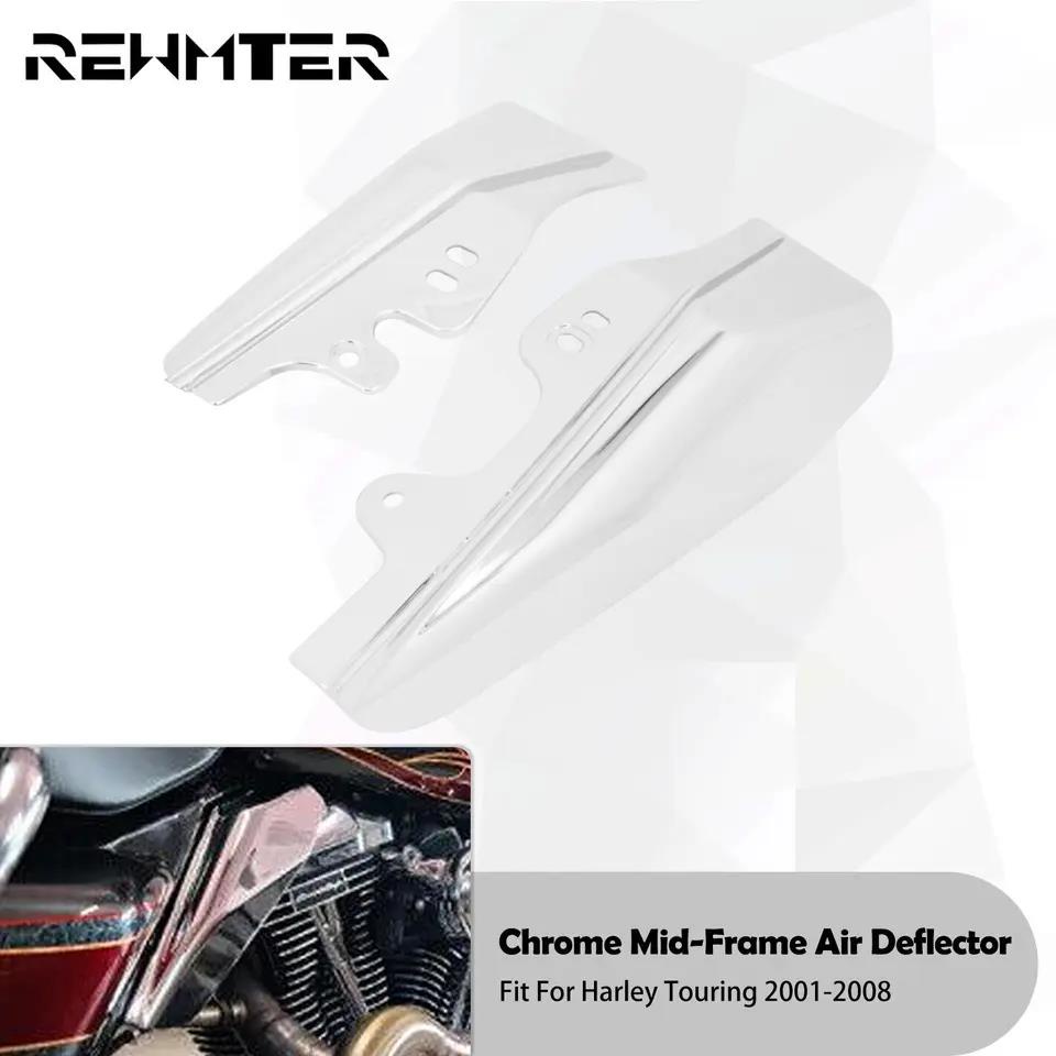 Motorcycle Heat Shield MidFrame Air Deflector Trim Chrome For Harley