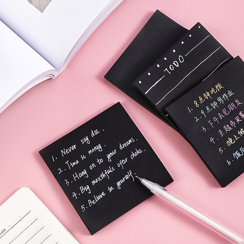 black-simple-post-it-notes-message-note-paper-solid-color-learning