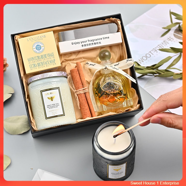 🔥Christmas Gift Present Aromatherapy candle essential oil gift box set ...