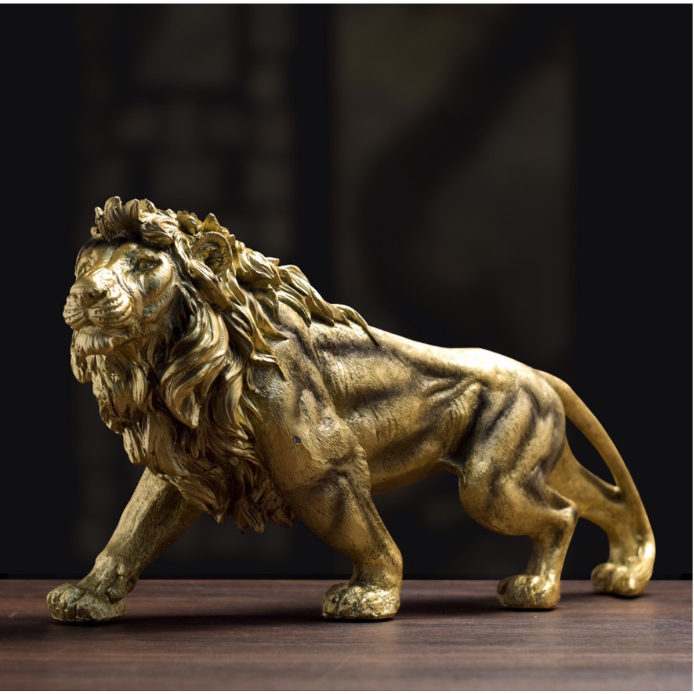 Retro Cheetah Statue Animal Figurine Panther Lion Sculpture Home Office  Table Desktop Decor Ornaments Gifts
