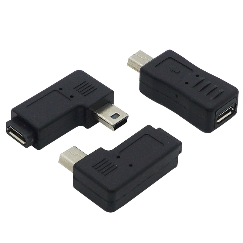 1pcs Mini Usb Male To Micro Usb Female 5pin Adapter 90 Degrees Male Plug Connector L Shape Right 7650