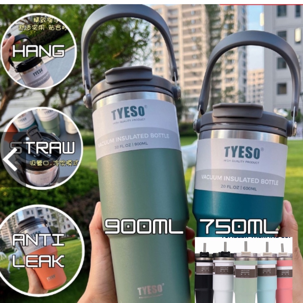 Tumbler Mug Cup Tyeso Stainless Steel Thermos Termos Water Bottle Flask ...