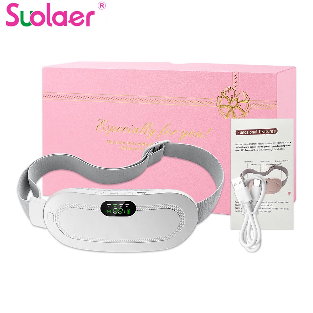 Suolaer Lady Menstrual Heating Pad Warm Palace Belt Menstrual Pain Hot Compress Massager Cold