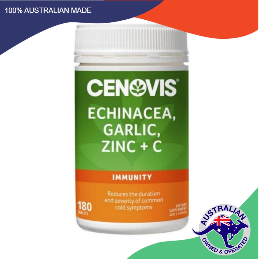 Cenovis Echinacea, Garlic, Zinc & C Contains Vitamin C 180 Tablets