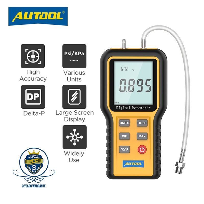 【Local Stock】AUTOOL Digital Differential Manometer Handheld Air