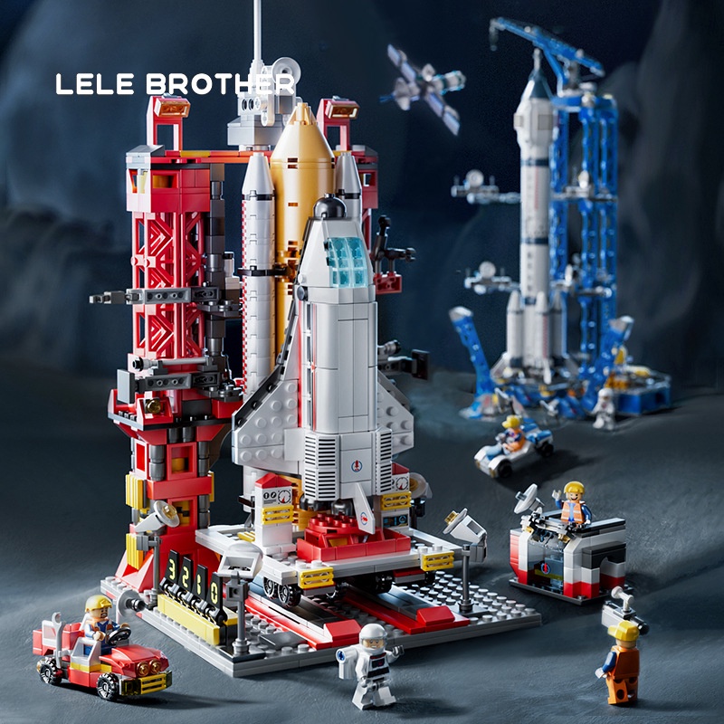 1000pcs Model roket Lego Series Mounted Space Shuttle blok bangunan ...