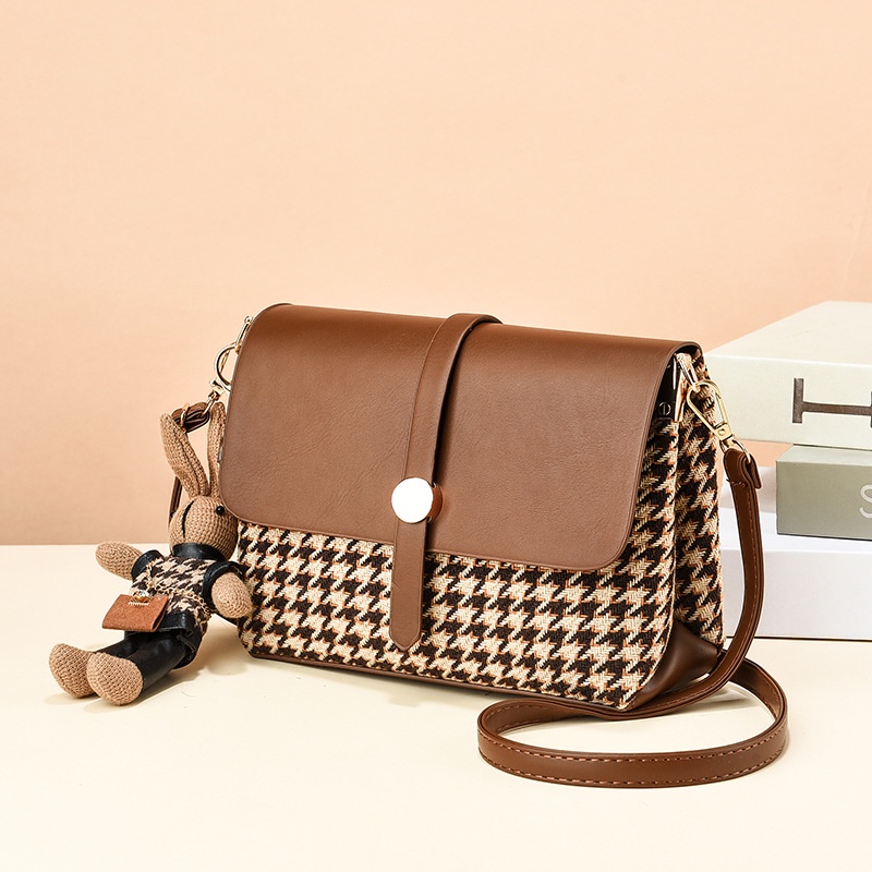 Bag Women New Style Fashion Messenger ins Versatile Shoulder Houndstooth Small Square Ladies