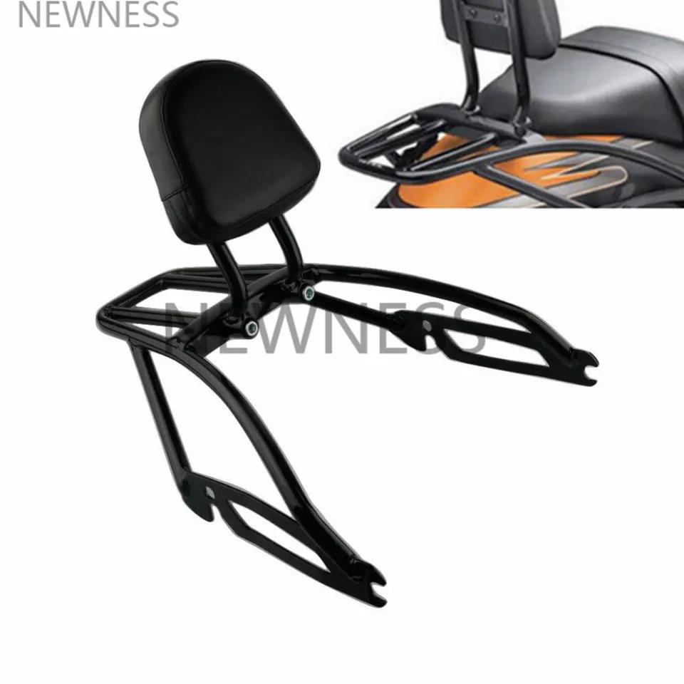Motorcycle Backrest Sissybar w/ Detachable Luggage Bracket Holder Rack