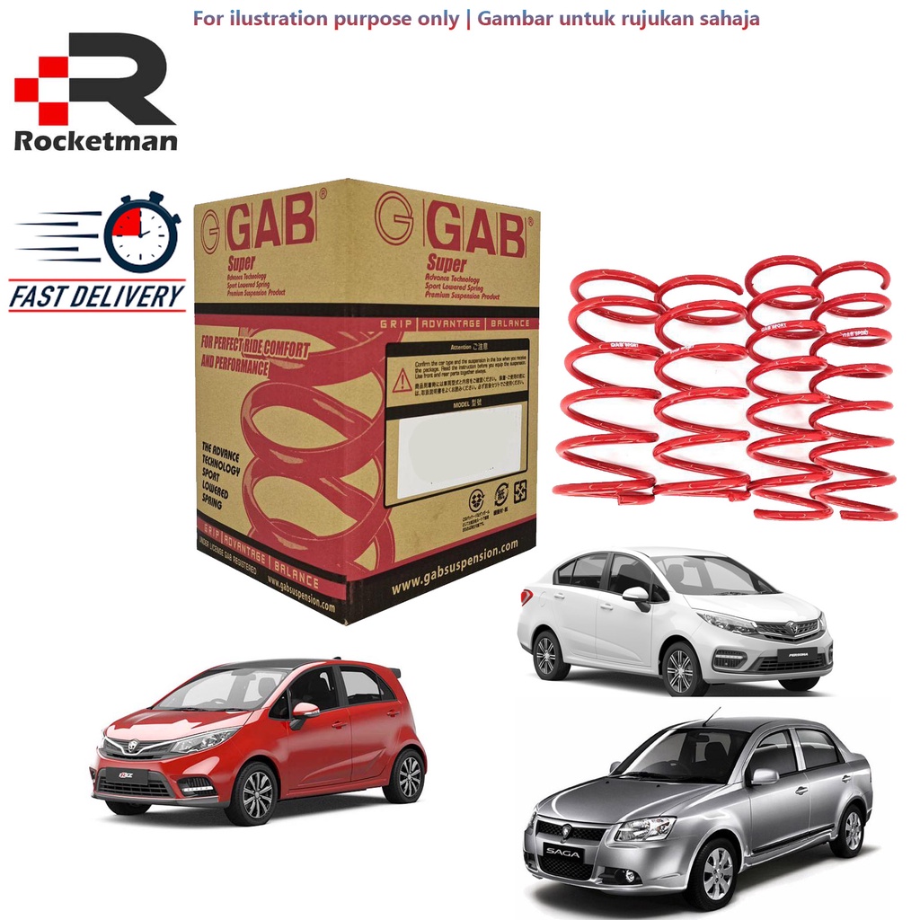 Gab Super Sport Lowered Coil Spring Set Proton Saga Blm Iriz