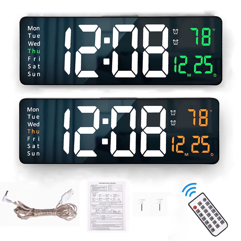 16 2 digital wall clock large display led digital clock with
