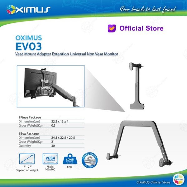 Vesa Mount Adapter Extension Universal Non Vesa Monitor Oximus EV03