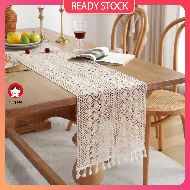 Hari Raya American Retro Table Runner Phoenix Tail Crochet & Non-Slip ...