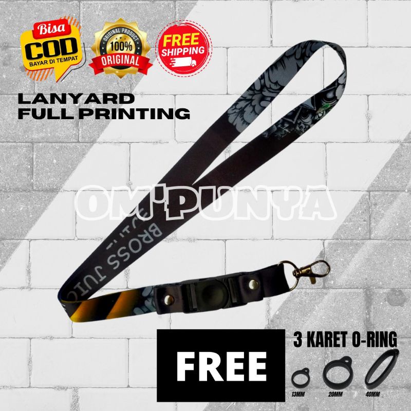 GANTUNGAN Premium Lanyard Strap Hanger id Card Tissue full Printing ...