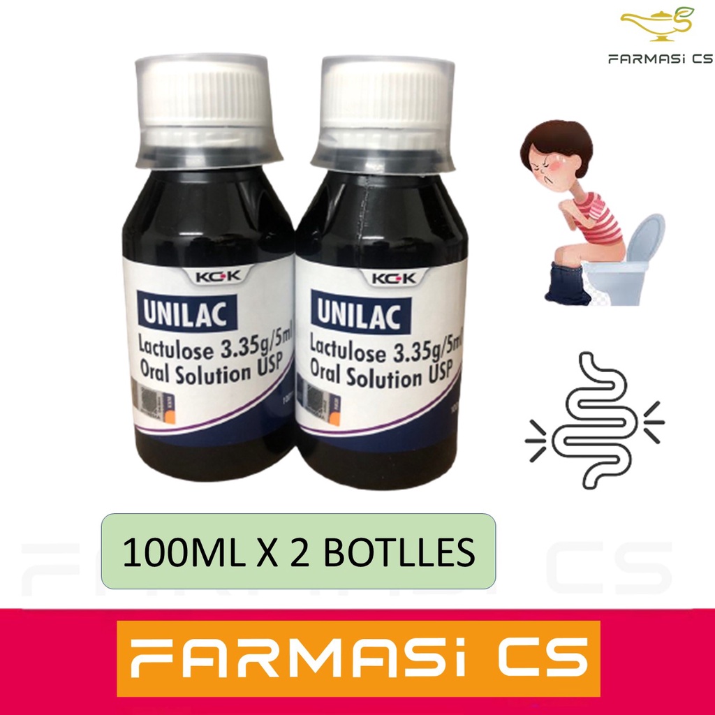 Unilac Lactulose 3.35G/5ml Oral Solution 100ml x 2 Bottles EXP:10/2027 ...