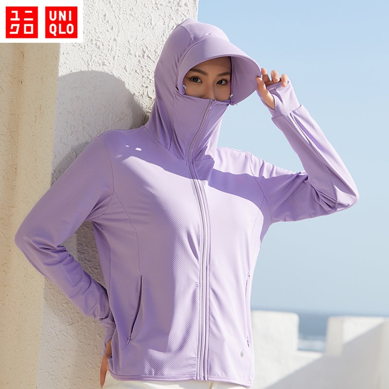 Uniqlo Jackets AIRISM UV Resistant Mesh Zip Hooded Cardigan breathable Protection UPF 50 Men Jackets Women Jackets Shopee Malaysia