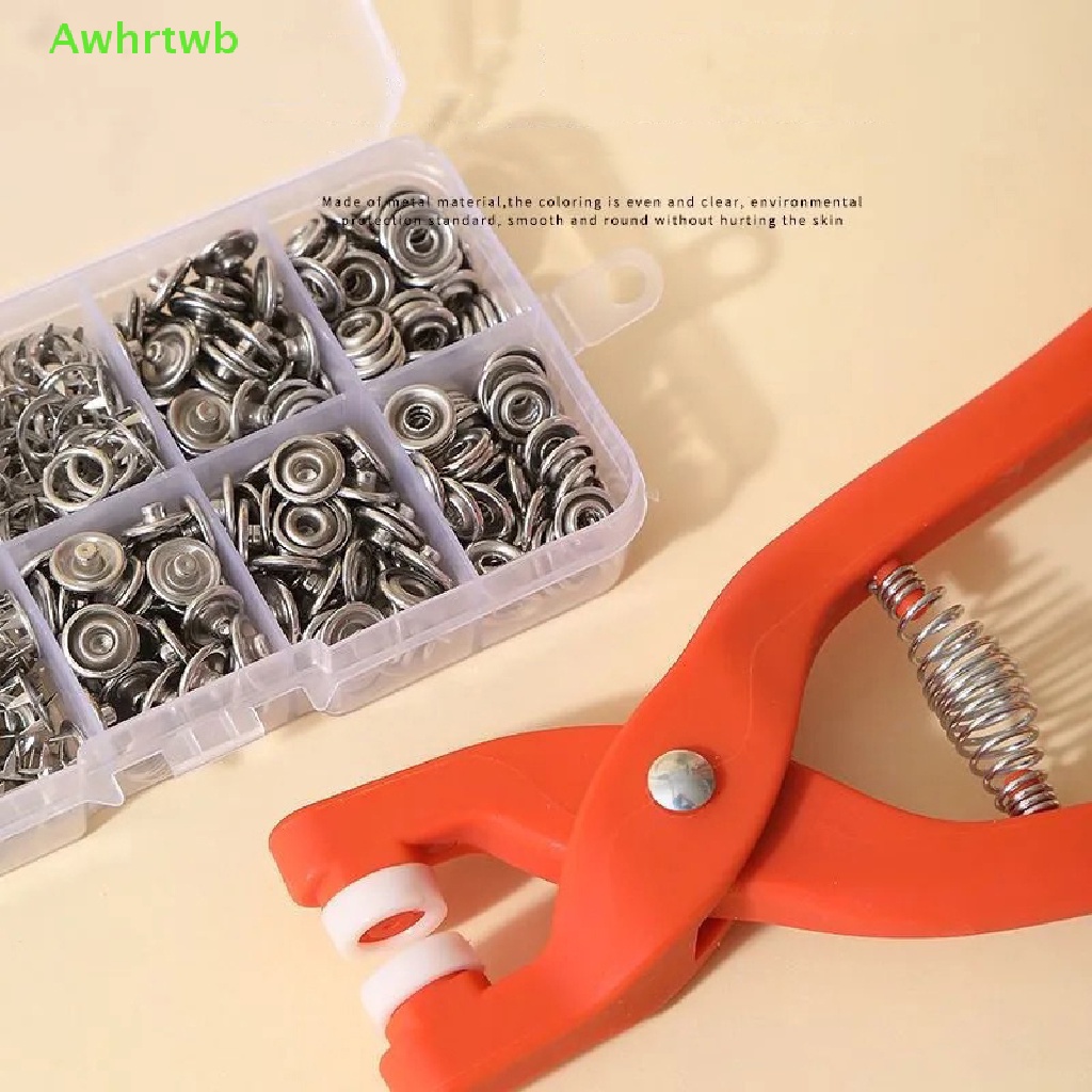 Awhrtwb Snap Button Kit with Pliers Metal Press Studs Tool Kit