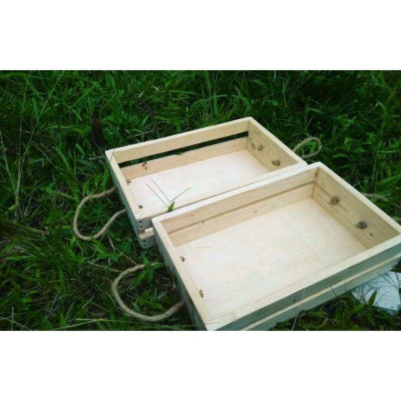 Wooden Tray 30x20x9 Wooden Storage Basket Birthday Gift Box Hampers