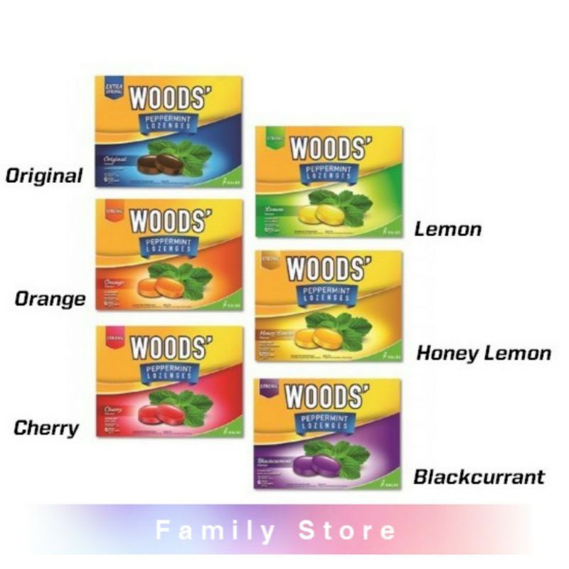 Woods Lozenges Candy Peppermint Sore Throat Cough Soothing Drops Gula ...