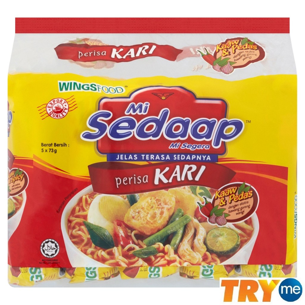 Mi Sedaap Instant Noodle Curry Flavour 5 X 73g Shopee Malaysia