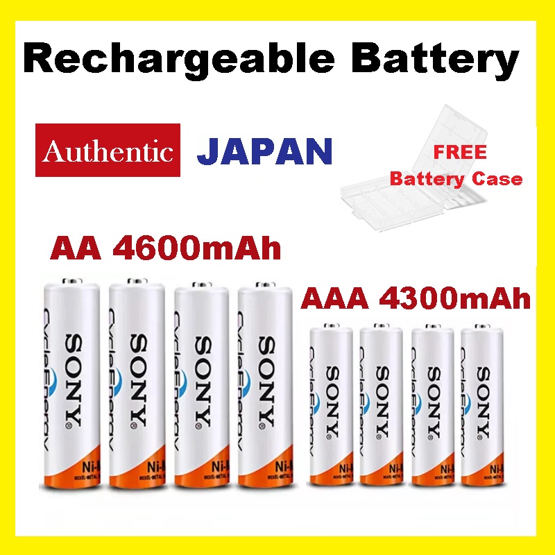Sony Rechargeable Battery AA AAA 9V GP Charger 1.2V Ni-MH 4600mAh ...