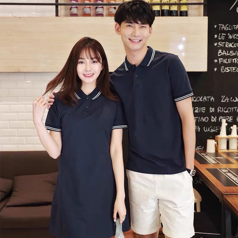 S 4XL Couple Set Polo Female Dress And Collar Tshirt Top Men Shopee Malaysia