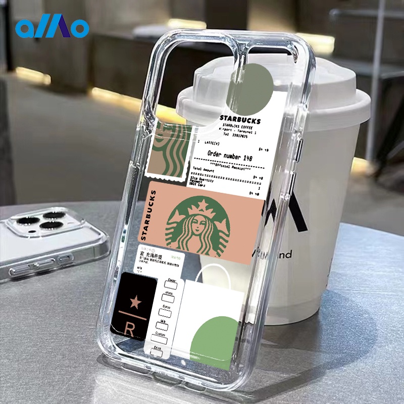 Transparent Space Case Starbucks label For Samsung A05 A73 A53 A33 A23 ...
